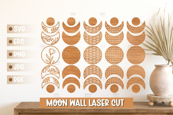 Download 5 Moon Phases Wall Art SVG - Moon phases wall art Collection
