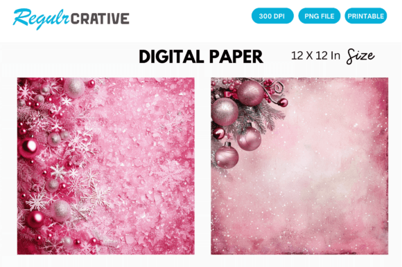 Download Printable Pink Christmas Digital Paper - Pink christmas digital paper Collection