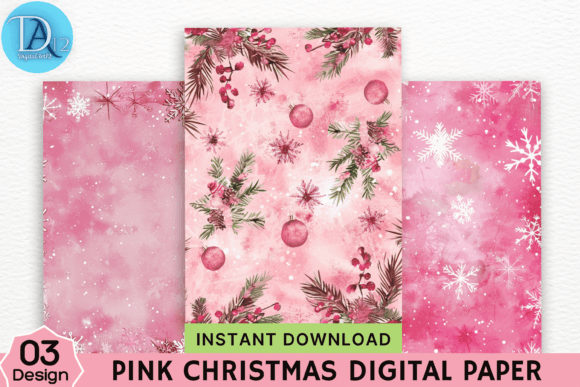 Download Pink Christmas Digital Paper - Pink christmas digital paper Collection