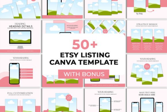 Download 50+ Etsy Listing Canva Template Set - Premium Bundle